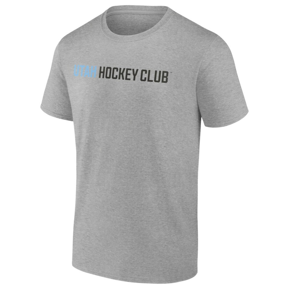 Utah Mammoth Fanatics Wordmark Logo T-Shirt - Heather Gray | US 201875566