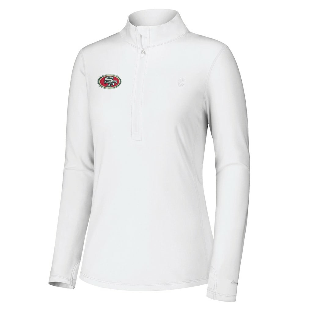 San Francisco 49ers Women's Sport Playa Vista IslandZone Quarter-Zip Jacket - White Jackets