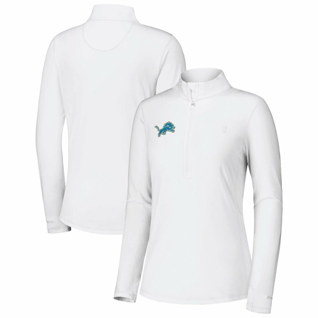 Detroit Lions Women's Sport Playa Vista IslandZone Quarter-Zip Jacket - White Jackets