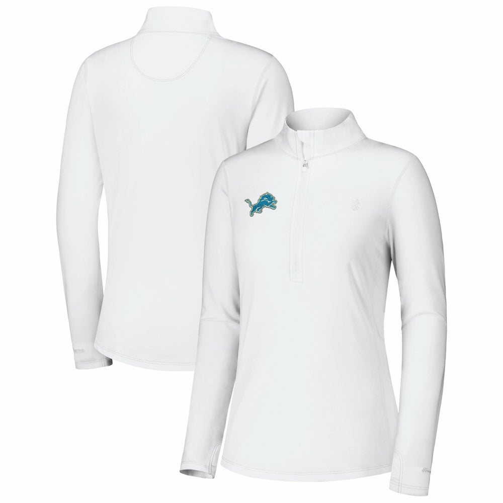 Detroit Lions Women's Sport Playa Vista IslandZone Quarter-Zip Jacket - White Jackets