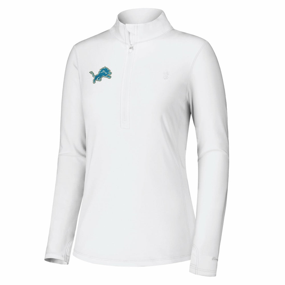 Detroit Lions Women's Sport Playa Vista IslandZone Quarter-Zip Jacket - White Jackets