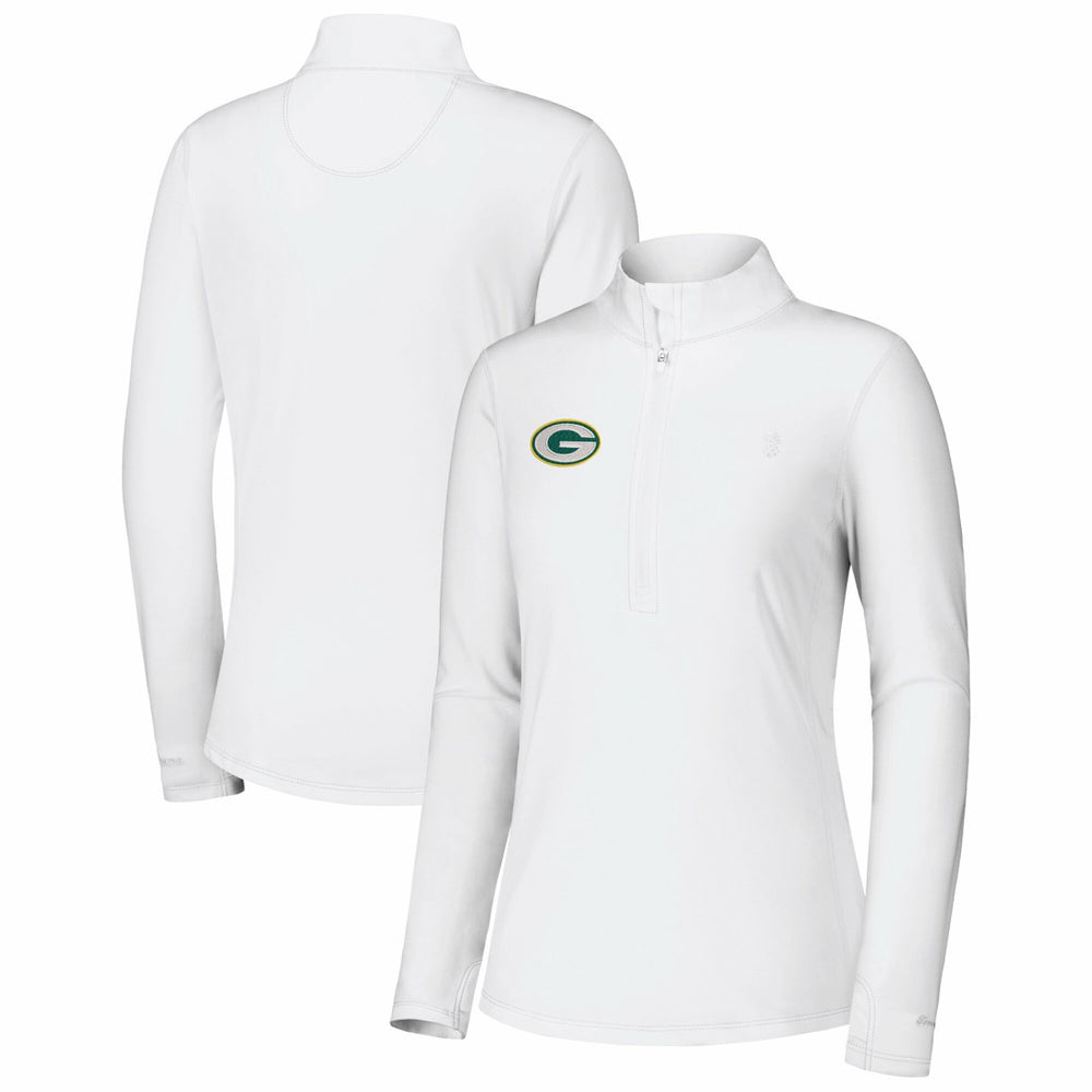Green Bay Packers Women's Sport Playa Vista IslandZone Quarter-Zip Jacket - White Jackets