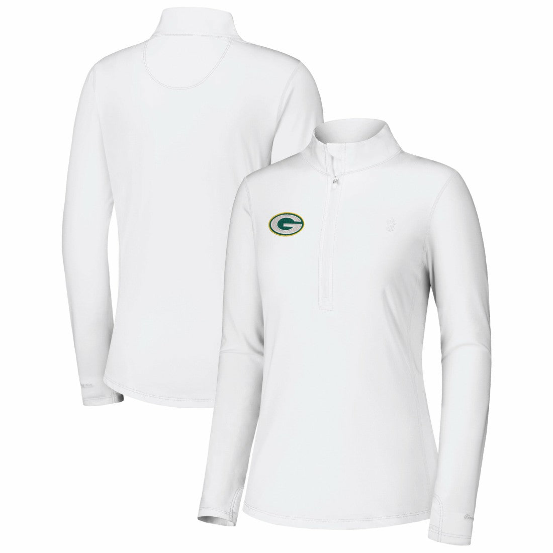 Green Bay Packers Women's Sport Playa Vista IslandZone Quarter-Zip Jacket - White Jackets