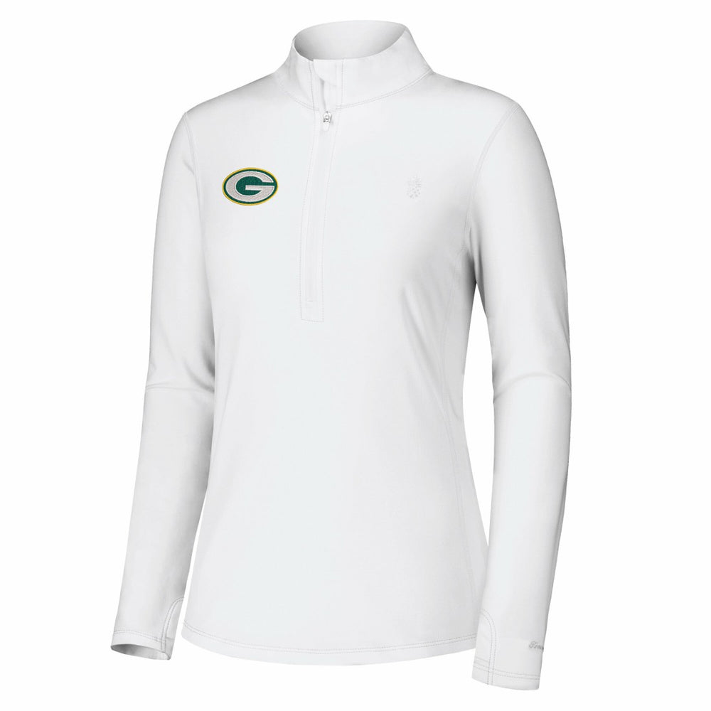 Green Bay Packers Women's Sport Playa Vista IslandZone Quarter-Zip Jacket - White Jackets