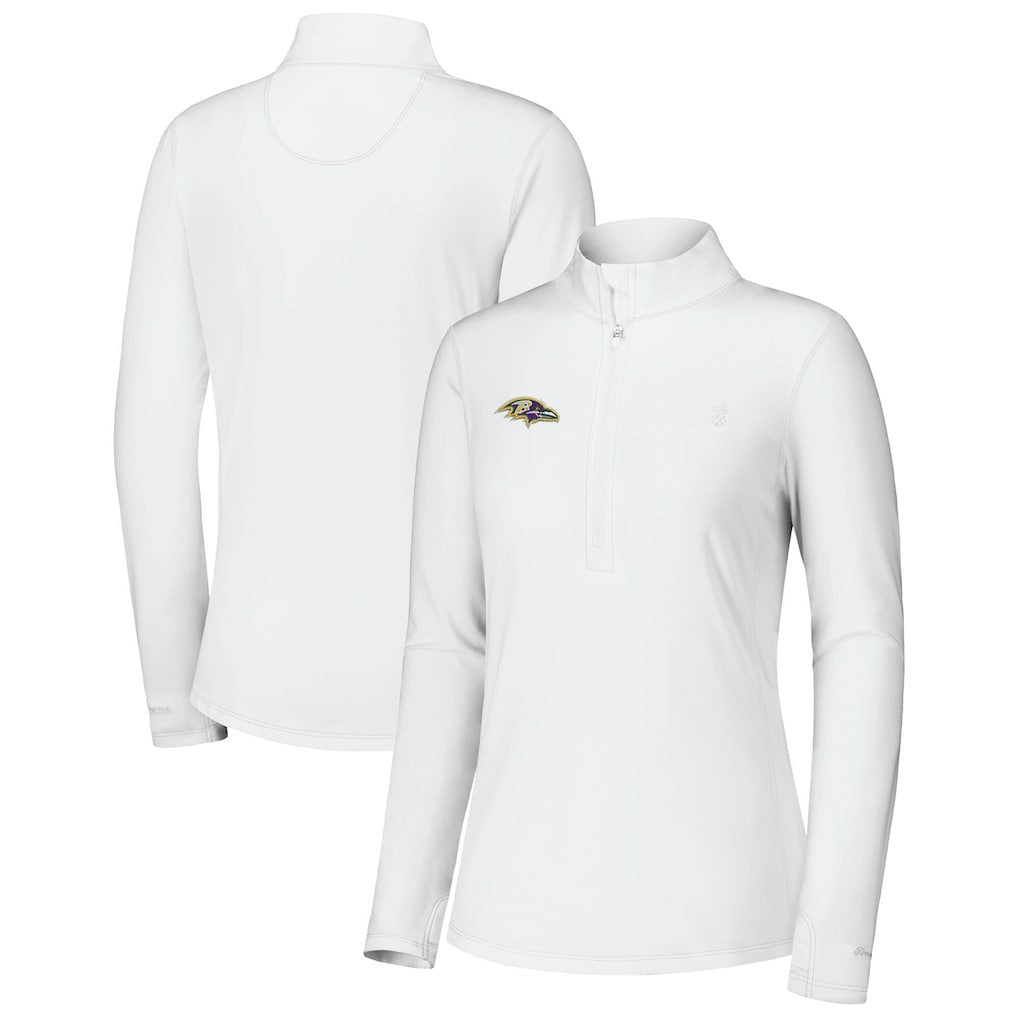 Baltimore Ravens Women's Sport Playa Vista IslandZone Quarter-Zip Jacket - White Jackets