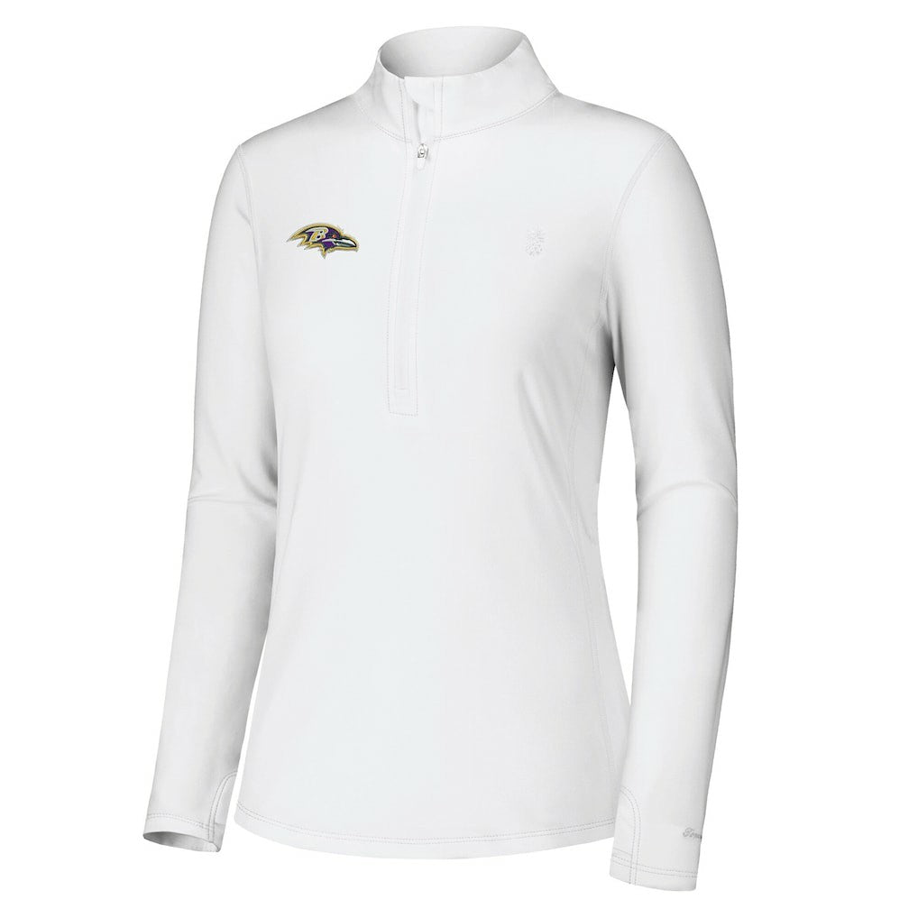Baltimore Ravens Women's Sport Playa Vista IslandZone Quarter-Zip Jacket - White Jackets