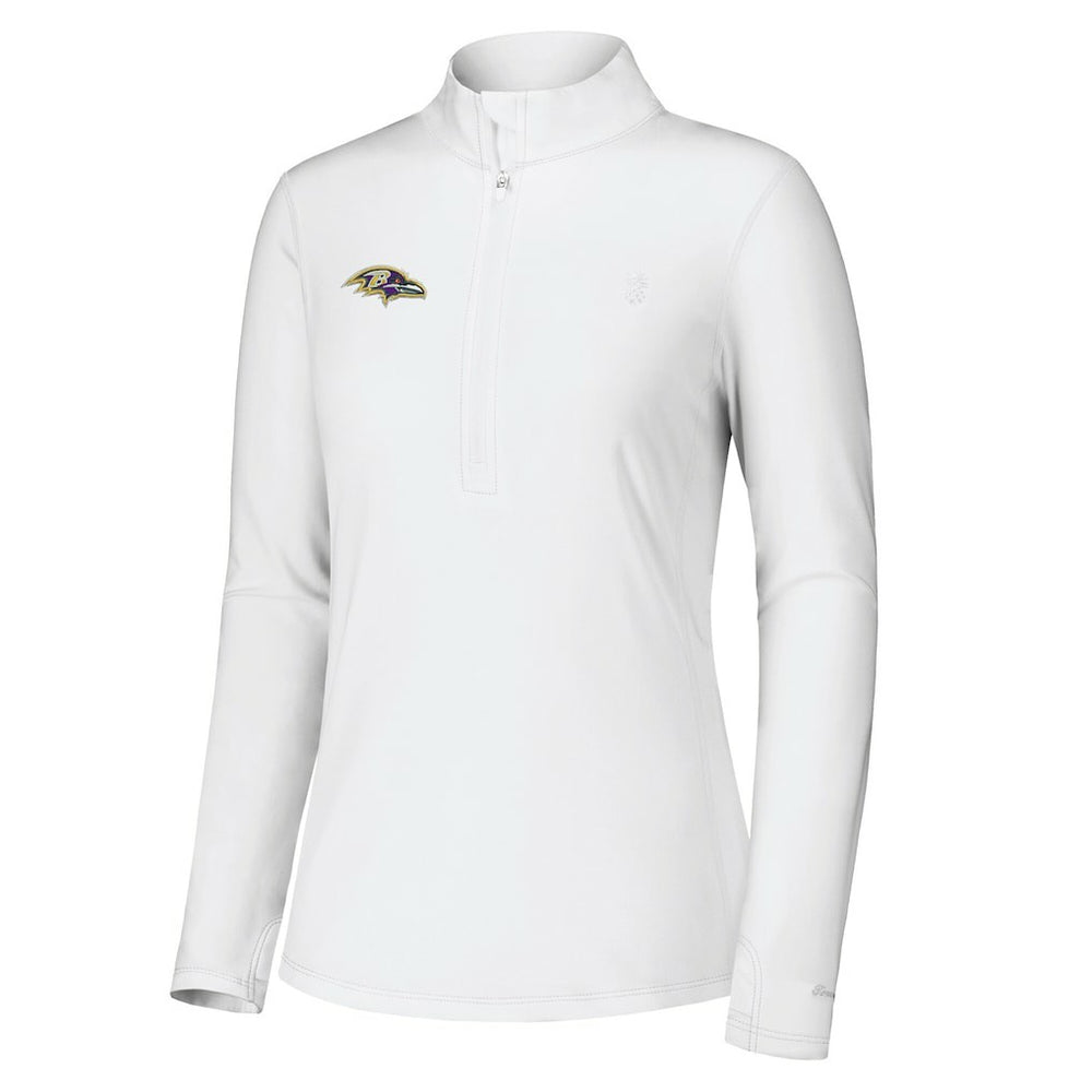 Baltimore Ravens Women's Sport Playa Vista IslandZone Quarter-Zip Jacket - White Jackets