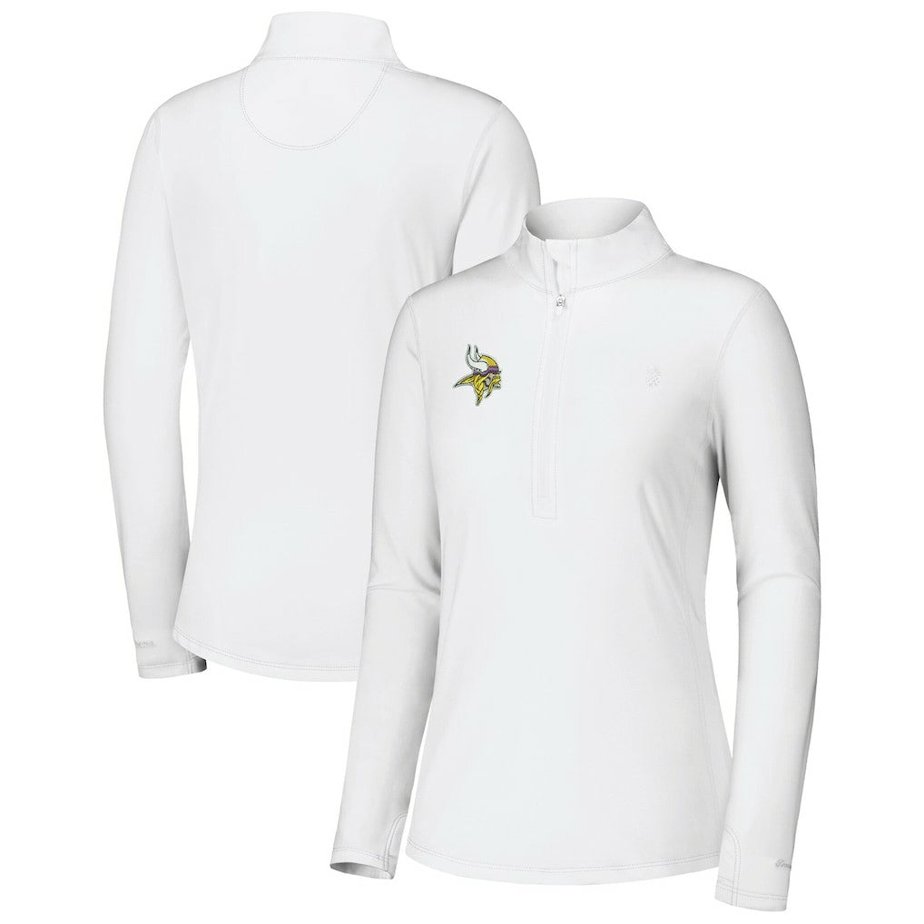 Minnesota Vikings Women's Sport Playa Vista IslandZone Quarter-Zip Jacket - White Jackets