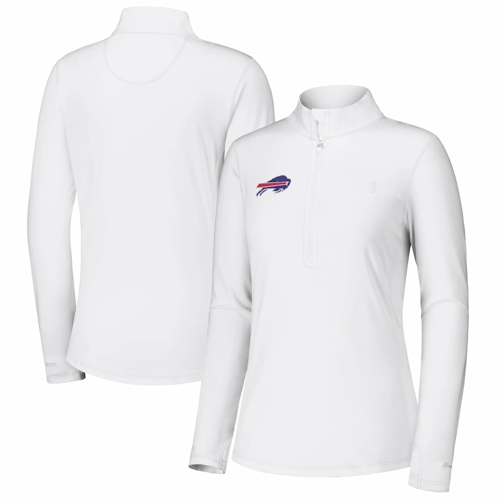 Buffalo Bills Women's Sport Playa Vista IslandZone Quarter-Zip Jacket - White Jackets