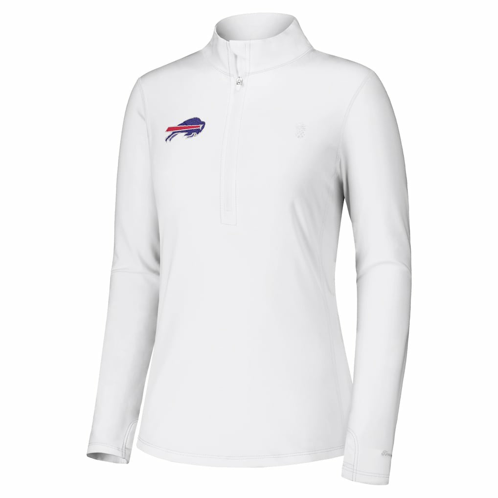 Buffalo Bills Women's Sport Playa Vista IslandZone Quarter-Zip Jacket - White Jackets