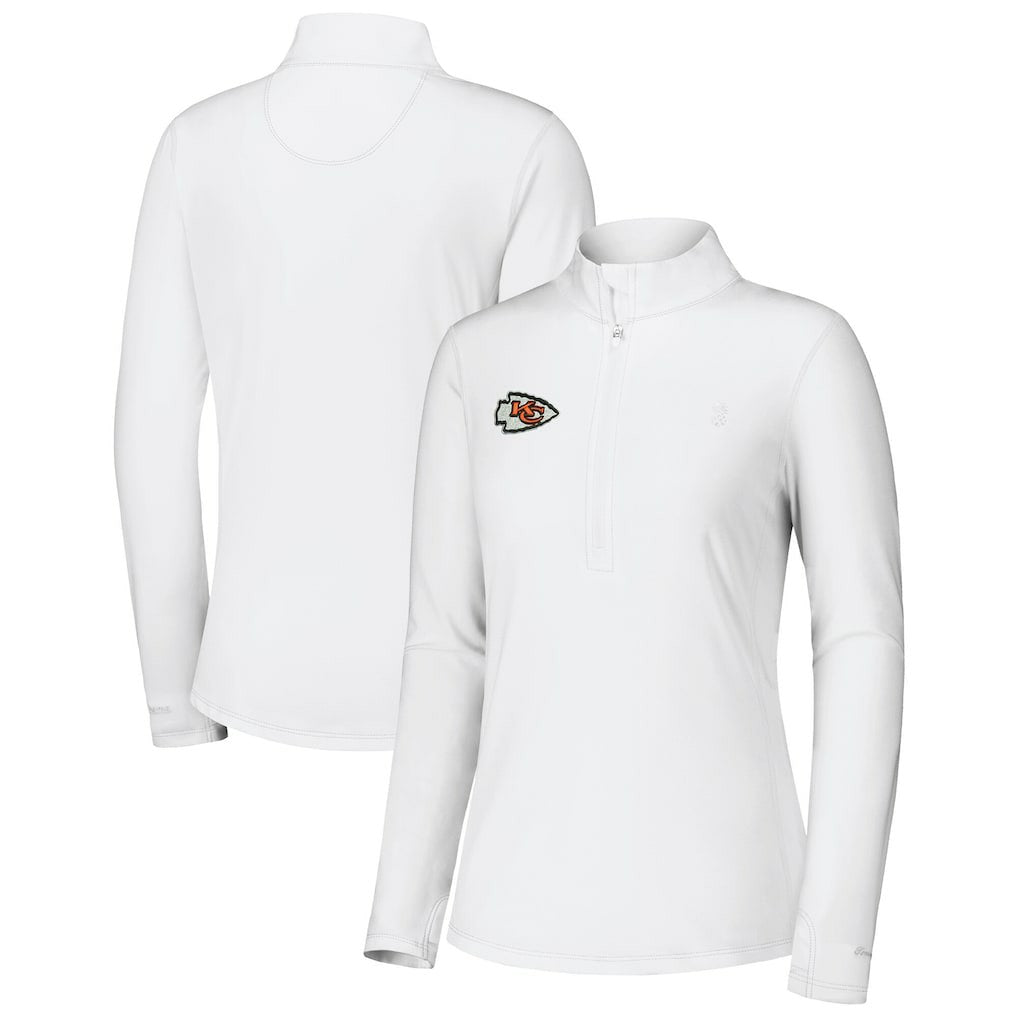 Kansas City Chiefs Women's Sport Playa Vista IslandZone Quarter-Zip Jacket - White Jackets