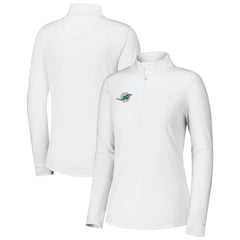 Miami Dolphins Women's Sport Playa Vista IslandZone Quarter-Zip Jacket - White Jackets