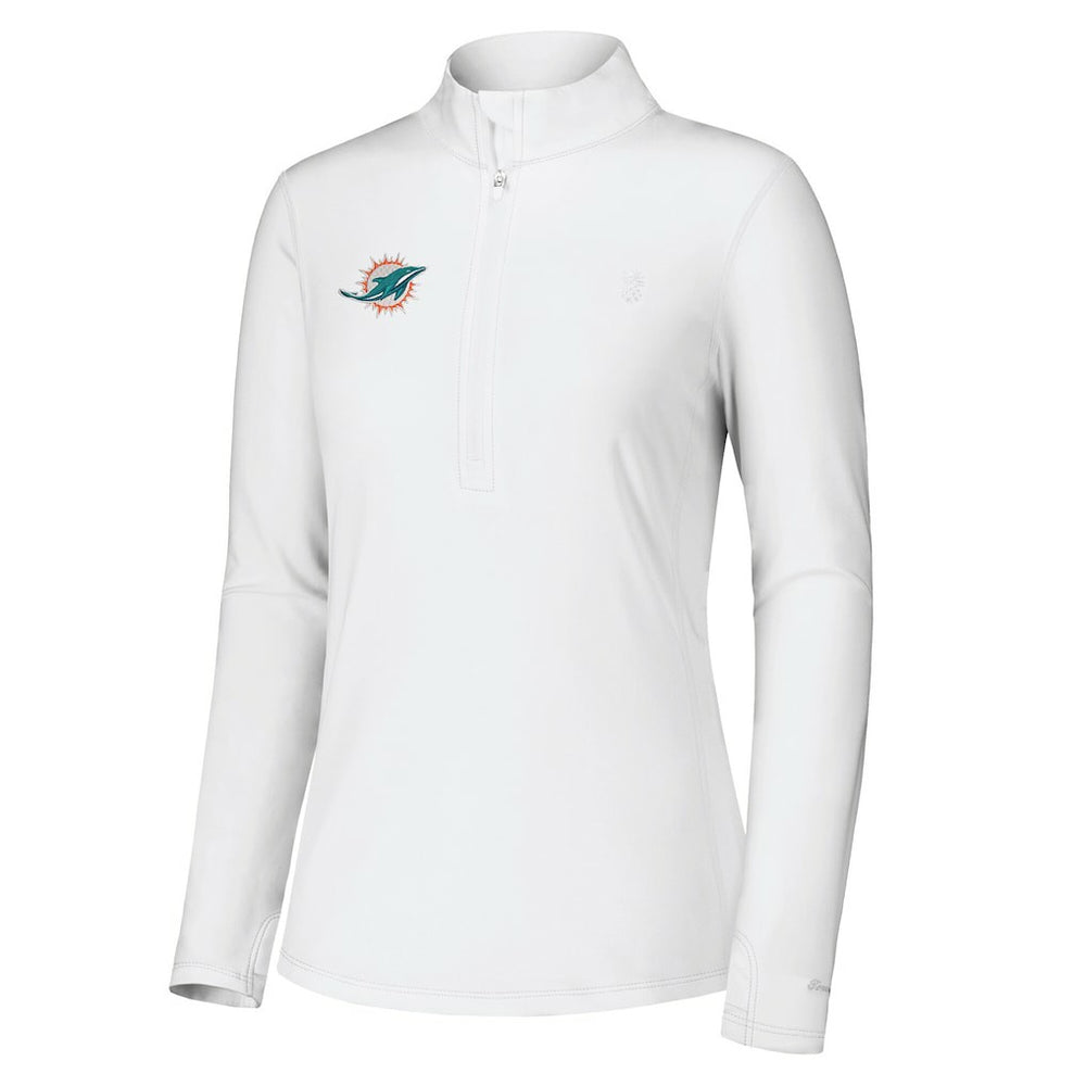 Miami Dolphins Women's Sport Playa Vista IslandZone Quarter-Zip Jacket - White Jackets