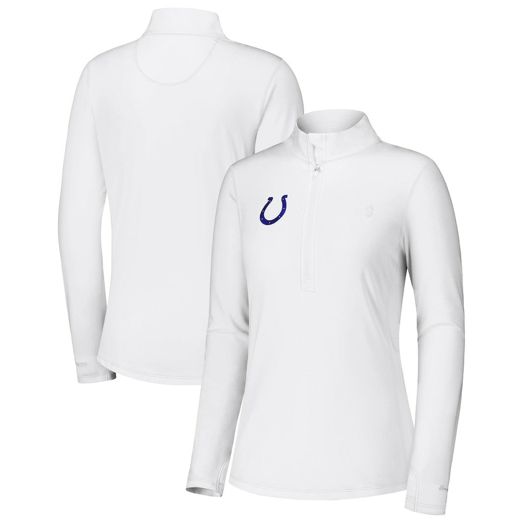 Indianapolis Colts Women's Sport Playa Vista IslandZone Quarter-Zip Jacket - White Jackets
