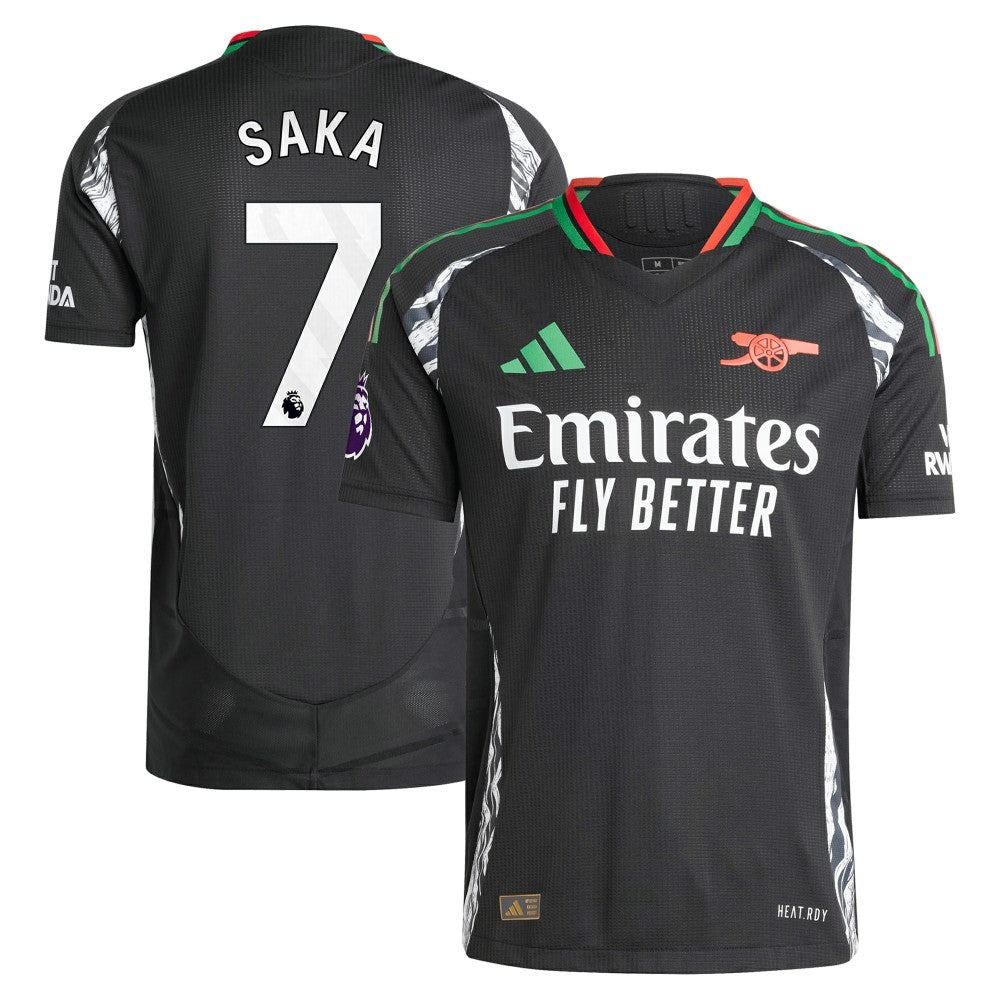 Bukayo Saka Arsenal 2024/25 Away Player Jersey Black - Adidas on sale