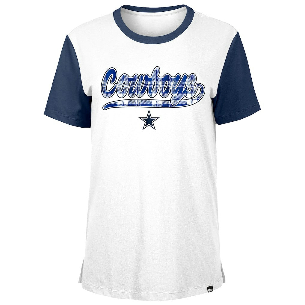 Dallas Cowboys New Era Women's 3rd Down T-Shirt - White/Navy T-shirts