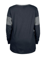Dallas Cowboys New Era Women's Lace-Up Notch-Neck Long Sleeve T-Shirt - Navy T-shirts