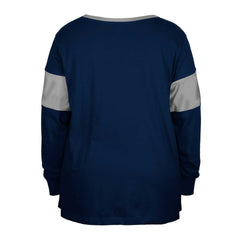 Dallas Cowboys New Era Women's Plus Size Lace-Up Notch Neck Long Sleeve T-Shirt  - Navy T-shirts