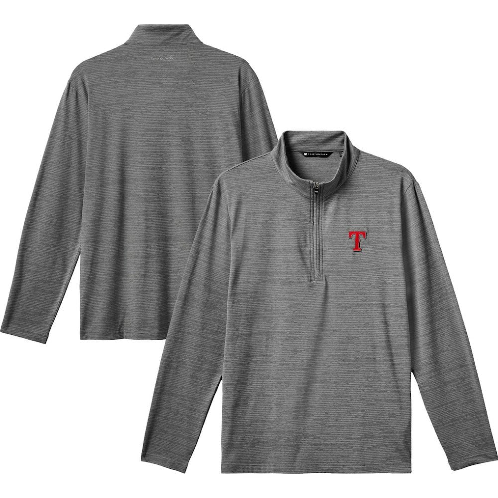 Texas Rangers TravisMathew The Heater Quarter-Zip Pullover Top - Gray Pullover