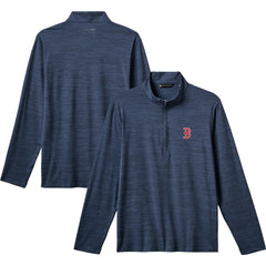 Boston Red Sox TravisMathew The Heater Quarter-Zip Pullover Top - Navy Pullover