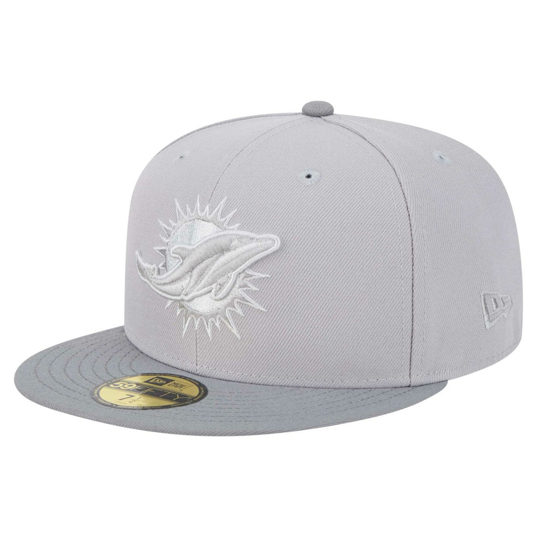 Miami Dolphins New Era Iron Cloud 59FIFTY Fitted Hat - Gray/Graphite Hats