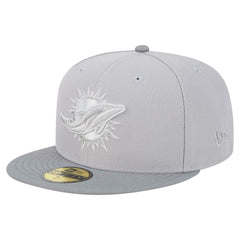 Miami Dolphins New Era Iron Cloud 59FIFTY Fitted Hat - Gray/Graphite Hats