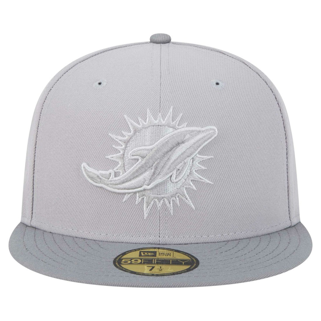 Miami Dolphins New Era Iron Cloud 59FIFTY Fitted Hat - Gray/Graphite Hats