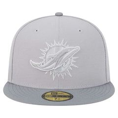 Miami Dolphins New Era Iron Cloud 59FIFTY Fitted Hat - Gray/Graphite Hats