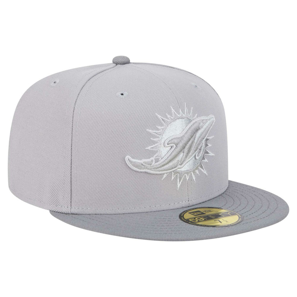 Miami Dolphins New Era Iron Cloud 59FIFTY Fitted Hat - Gray/Graphite Hats
