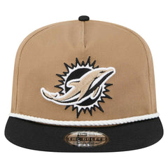 Miami Dolphins New Era Desert Golfer Snapback Hat - Khaki/Black Hats