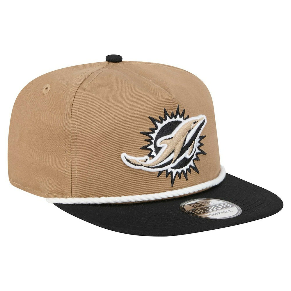 Miami Dolphins New Era Desert Golfer Snapback Hat - Khaki/Black Hats