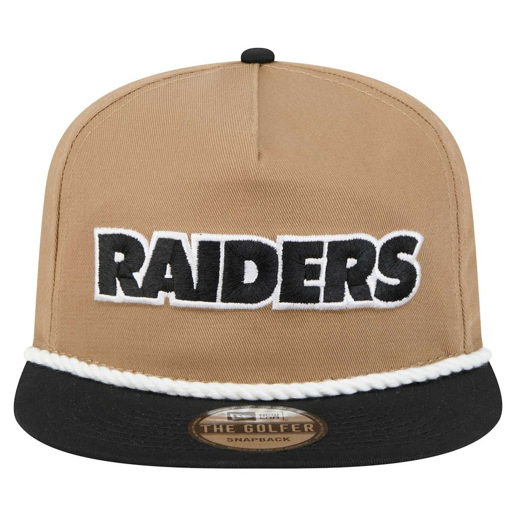 Las Vegas Raiders New Era Desert Golfer Snapback Hat - Khaki/Black Hats