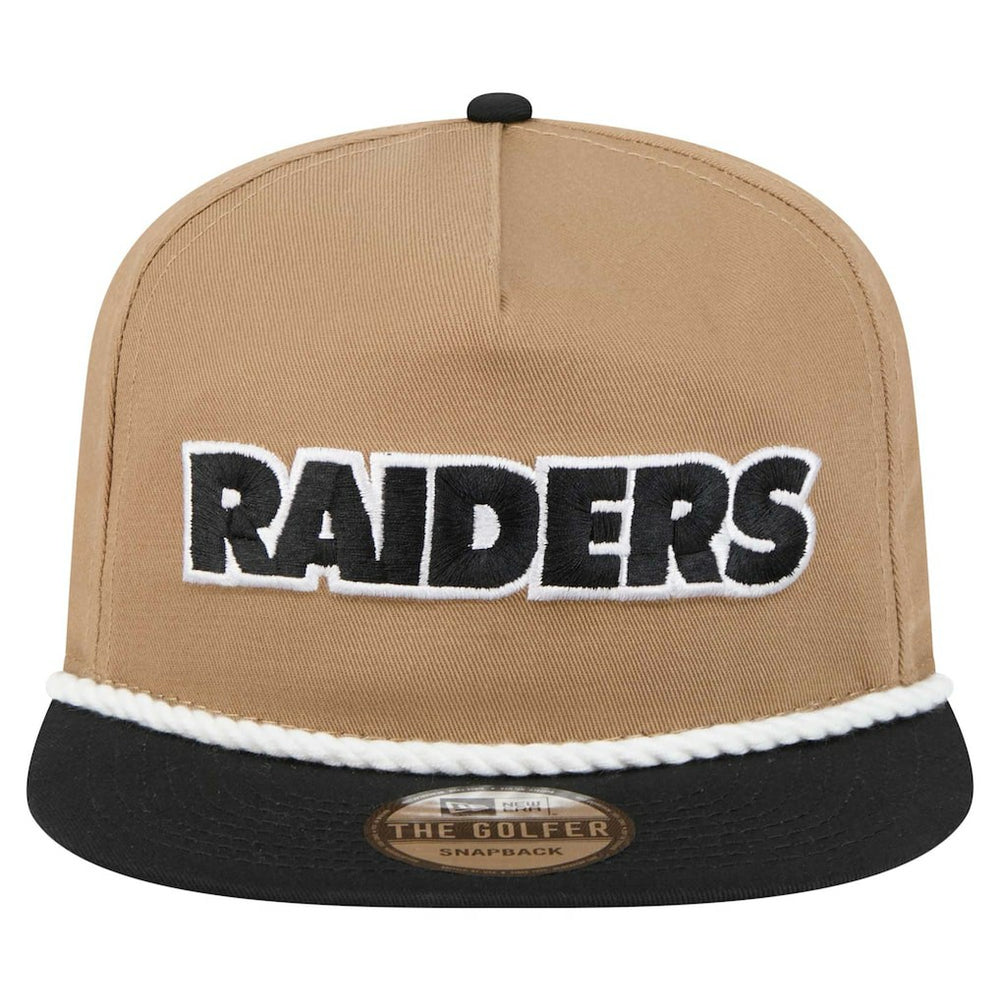 Las Vegas Raiders New Era Desert Golfer Snapback Hat - Khaki/Black Hats