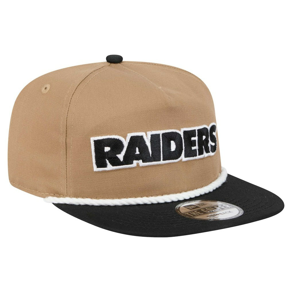 Las Vegas Raiders New Era Desert Golfer Snapback Hat - Khaki/Black Hats