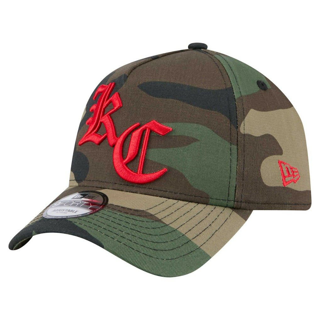 Kansas City Chiefs New Era Mystic Camo A-Frame 9FORTY Adjustable Hat - Camo Hats
