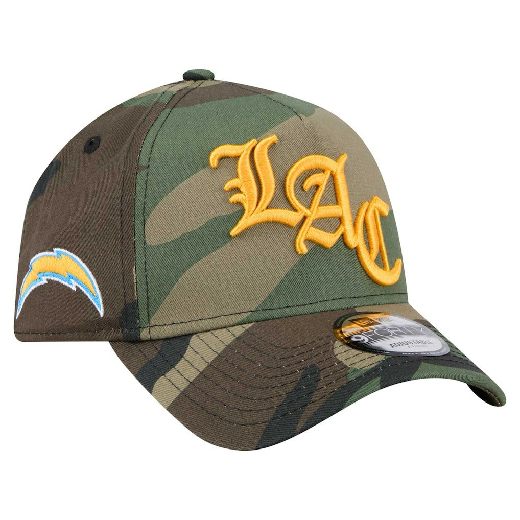 Los Angeles Chargers New Era Mystic Camo A-Frame 9FORTY Adjustable Hat - Camo Hats