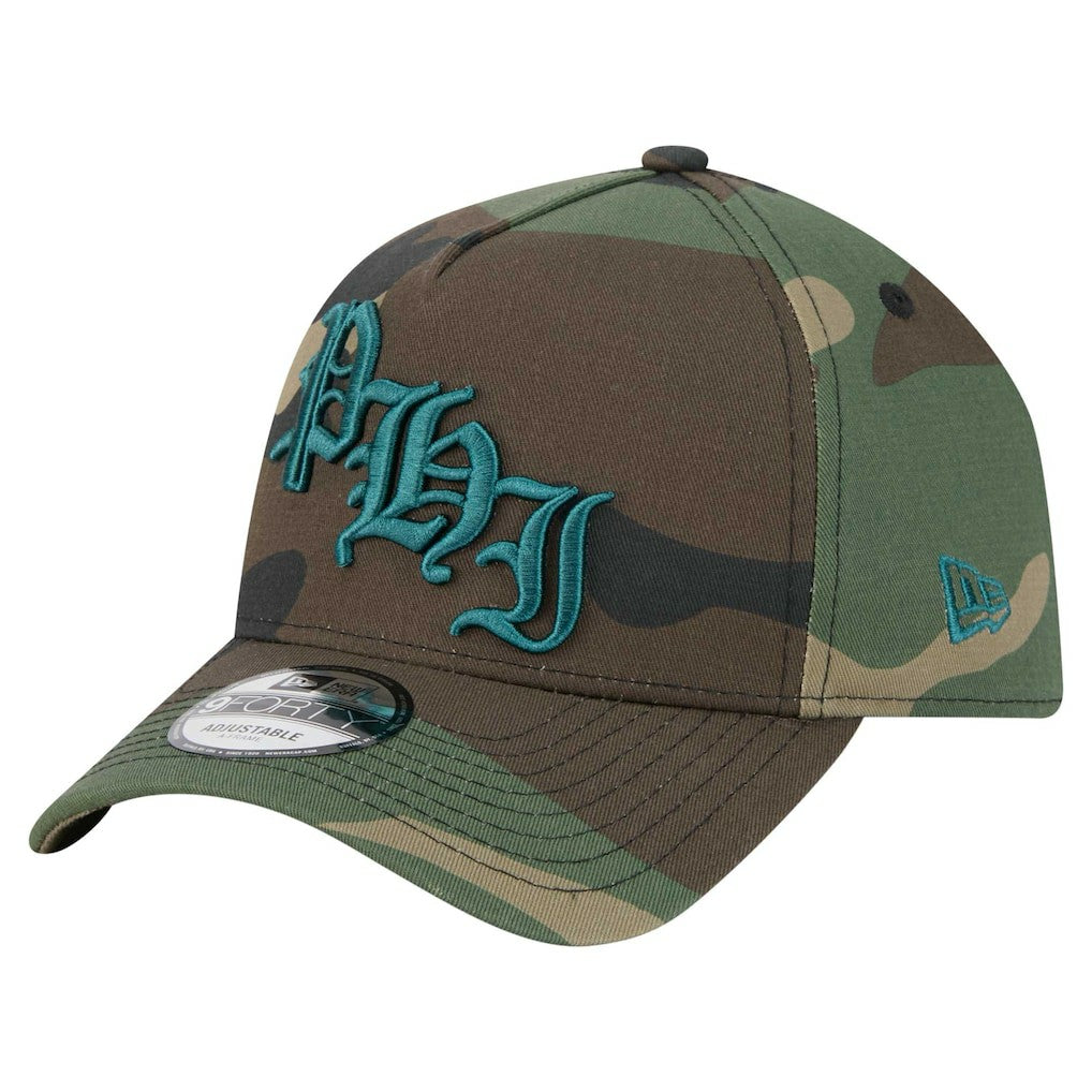 Philadelphia Eagles New Era Mystic Camo A-Frame 9FORTY Adjustable Hat - Camo Hats
