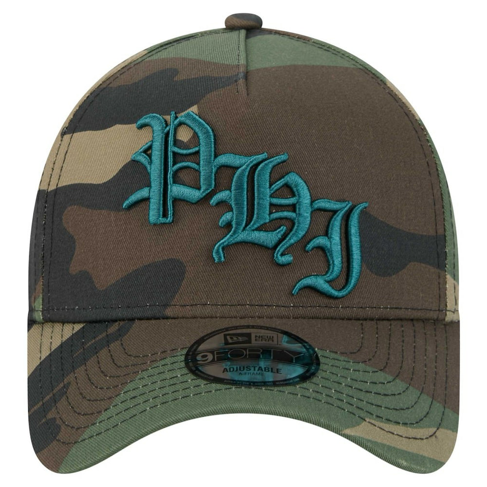 Philadelphia Eagles New Era Mystic Camo A-Frame 9FORTY Adjustable Hat - Camo Hats