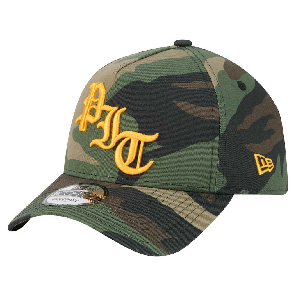 Pittsburgh Steelers New Era Mystic Camo A-Frame 9FORTY Adjustable Hat - Camo Hats
