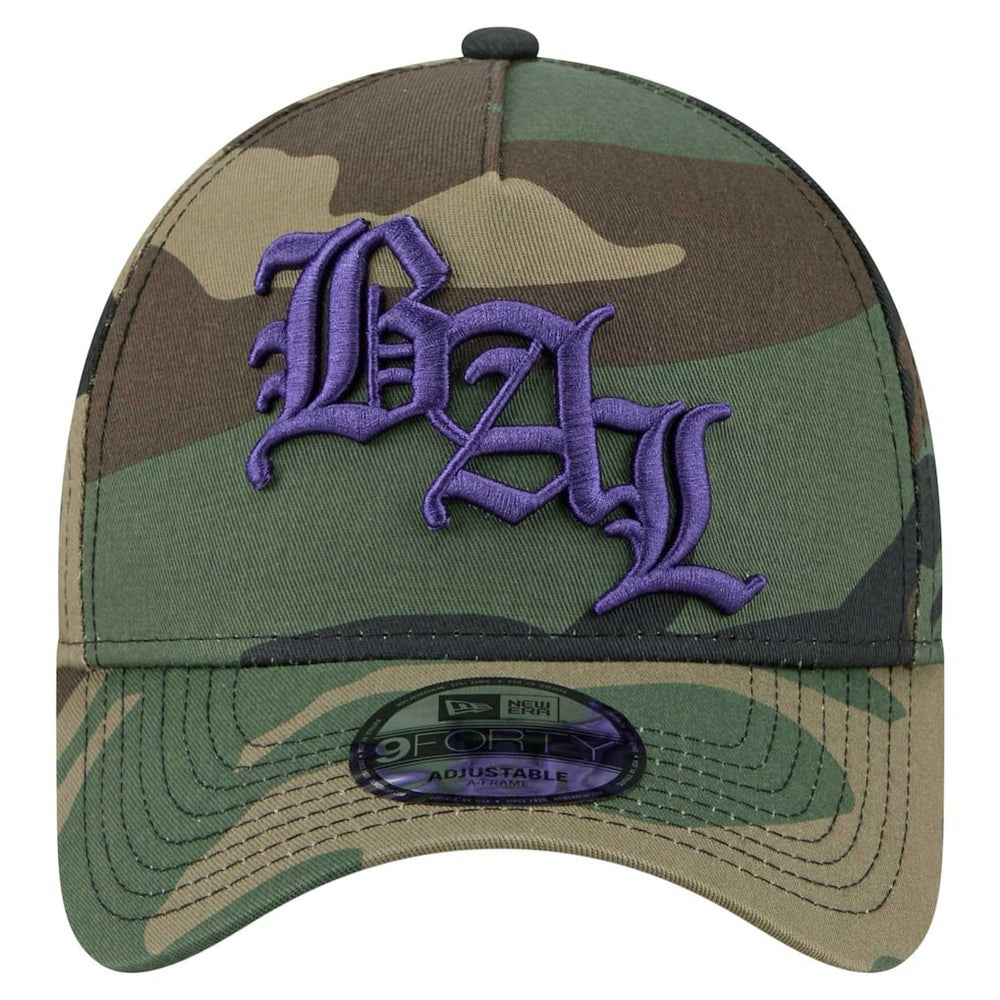 Baltimore Ravens New Era Mystic Camo A-Frame 9FORTY Adjustable Hat - Camo Hats