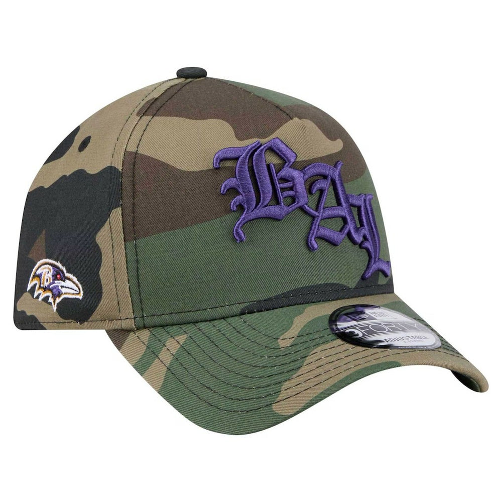 Baltimore Ravens New Era Mystic Camo A-Frame 9FORTY Adjustable Hat - Camo Hats