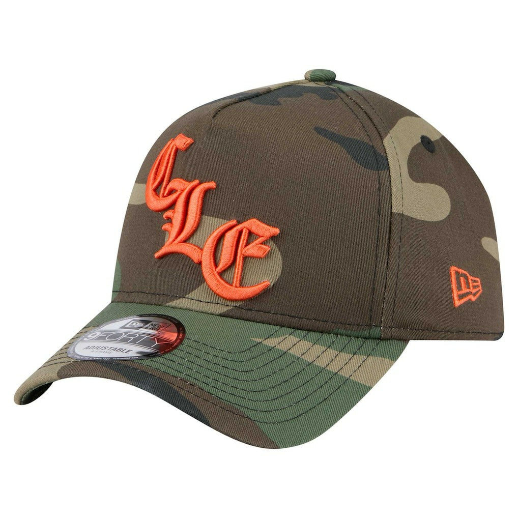 Cleveland Browns New Era Mystic Camo A-Frame 9FORTY Adjustable Hat - Camo Hats
