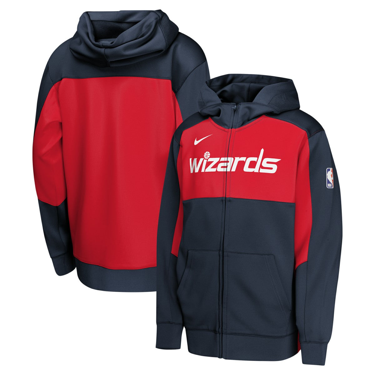 Washington Wizards Youth Authentic On-Court Showtime Performance Full-Zip Hoodie Navy/Red - Nike