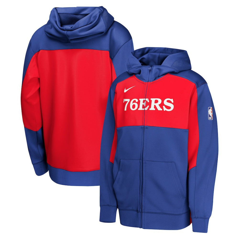 Philadelphia 76ers Youth Authentic On-Court Showtime Performance Full-Zip Hoodie Royal/Red - Nike outlet