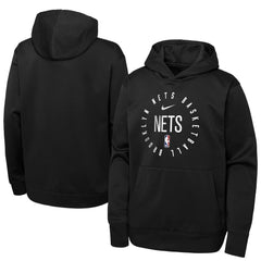 Brooklyn Nets Youth Performance Practice Spotlight Pullover Hoodie Black - Nike