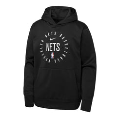 Brooklyn Nets Youth Performance Practice Spotlight Pullover Hoodie Black - Nike