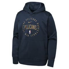 New Orleans Pelicans Youth Performance Practice Spotlight Pullover Hoodie Navy - Nike