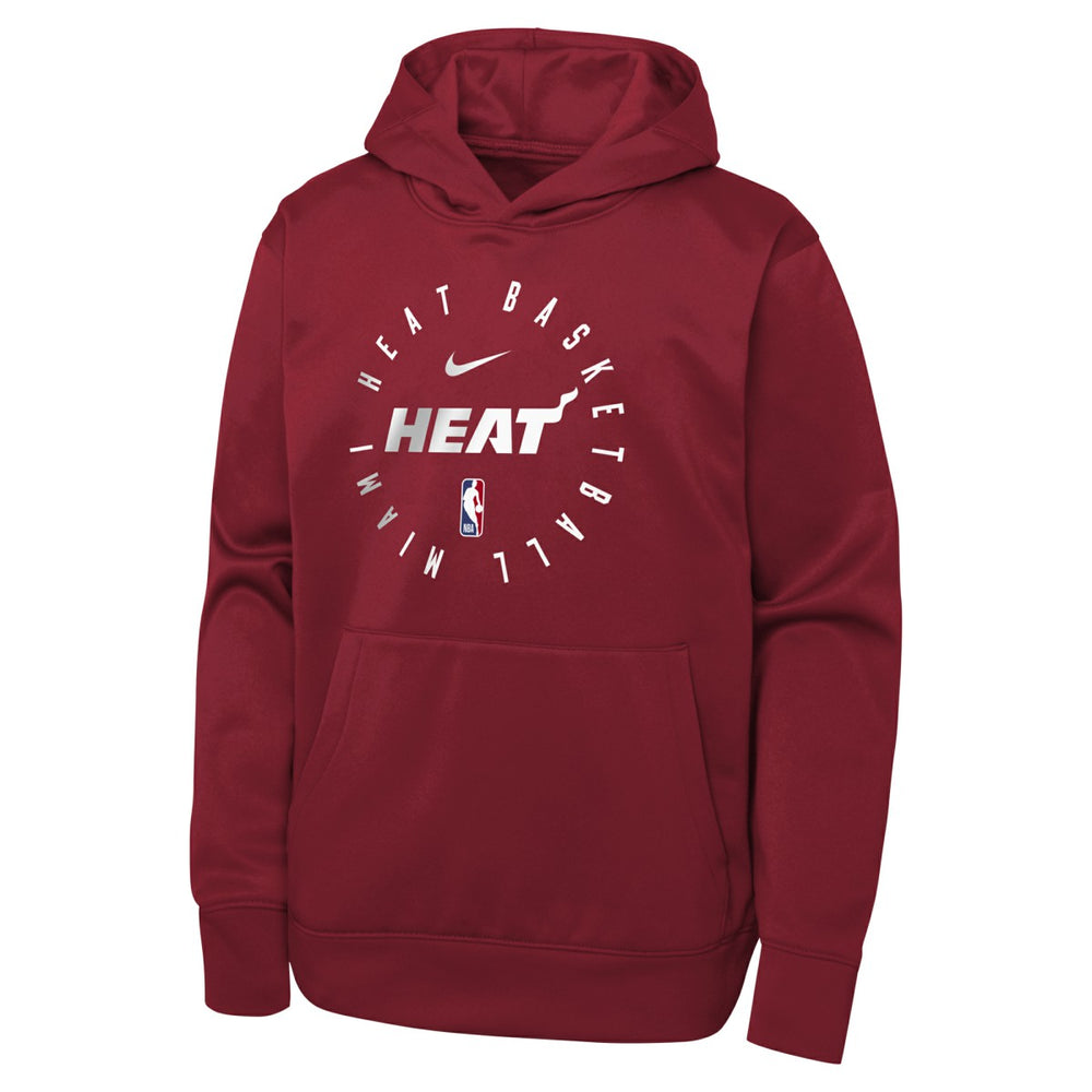 Miami Heat Youth Performance Practice Spotlight Pullover Hoodie Red - Nike
