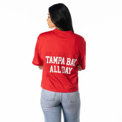 Tampa Bay Buccaneers The Wild Collective Women's Alternate V-Neck Fashion Jersey T-Shirt - Red T-shirts