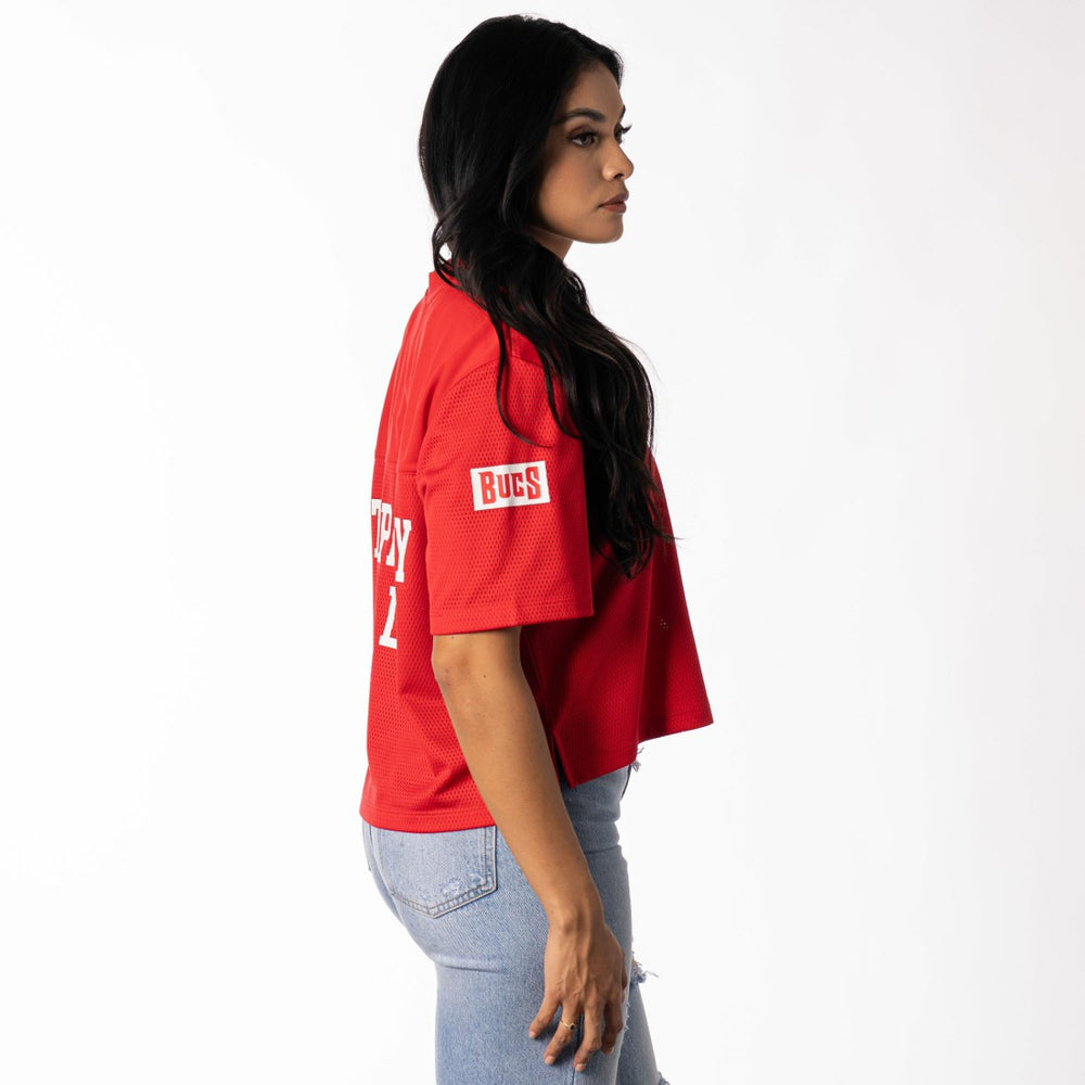 Tampa Bay Buccaneers The Wild Collective Women's Alternate V-Neck Fashion Jersey T-Shirt - Red T-shirts